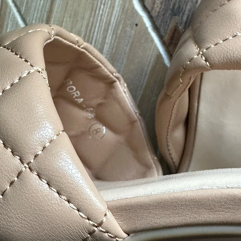 NEW‼️ Beige Quilted Slide-In Heels - Picture 6 of 7